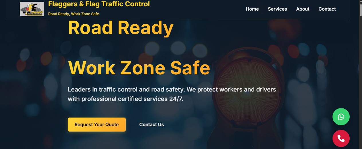 Vista previa del sitio Flaggers & Flag Traffic Control